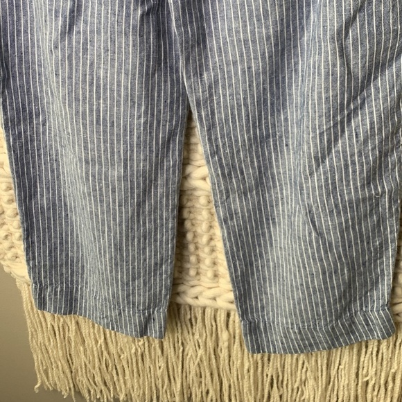 Chico’s Blue Linen Striped Wide Leg Pants - Picture 7 of 8